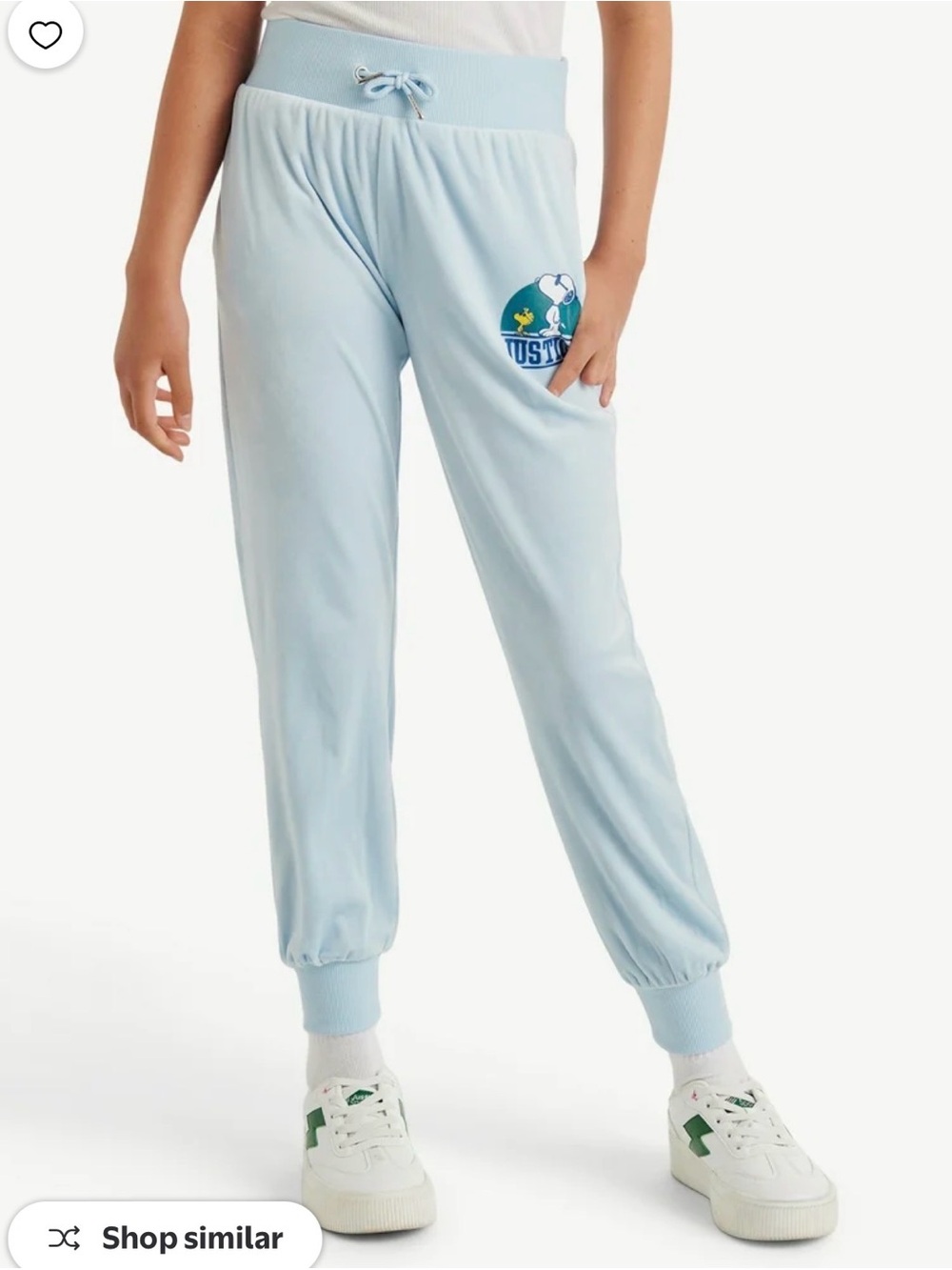 Justice Light Blue‎ Snoopy Graphic Joggers size L 12-14